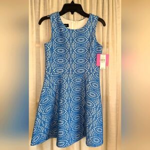 Girls Blue Sleeveless Dress - Size 12